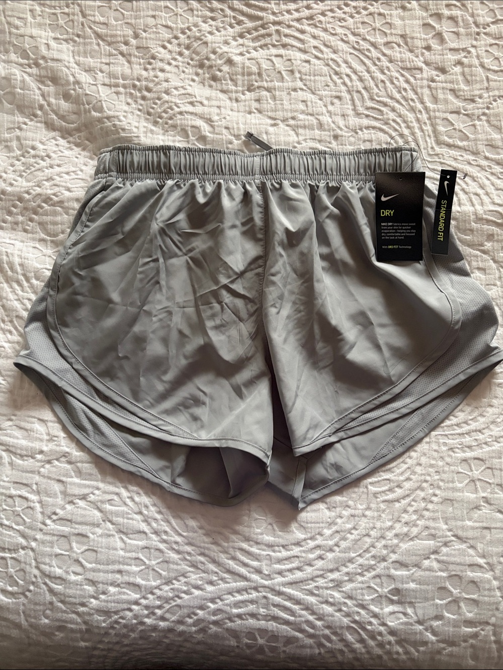 Nike Women’s Light Gray Dri-FIT Athletic Shorts